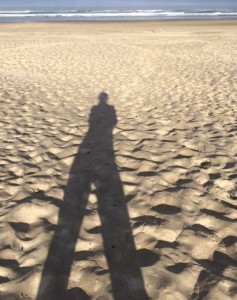 beach shadow selfie